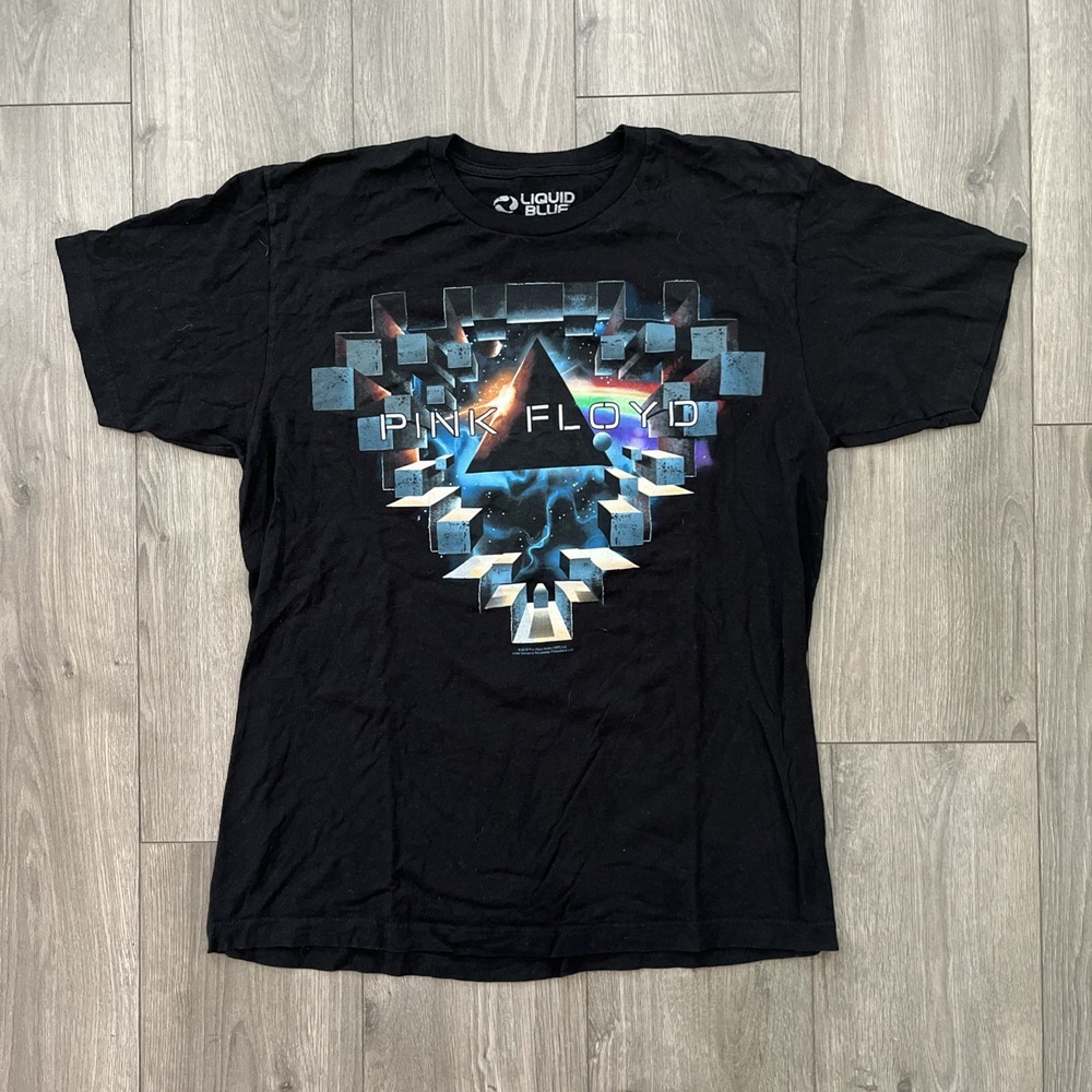 Pink Floyd Liquid Blue Mens L T Shirt Black Short Sleeve Dark Side Of The Moon